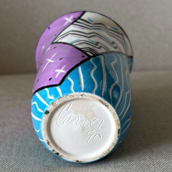 Vintage 1990 Signed Art Ceramic Vase Handcrafted 1990 - Picture 5 of 5